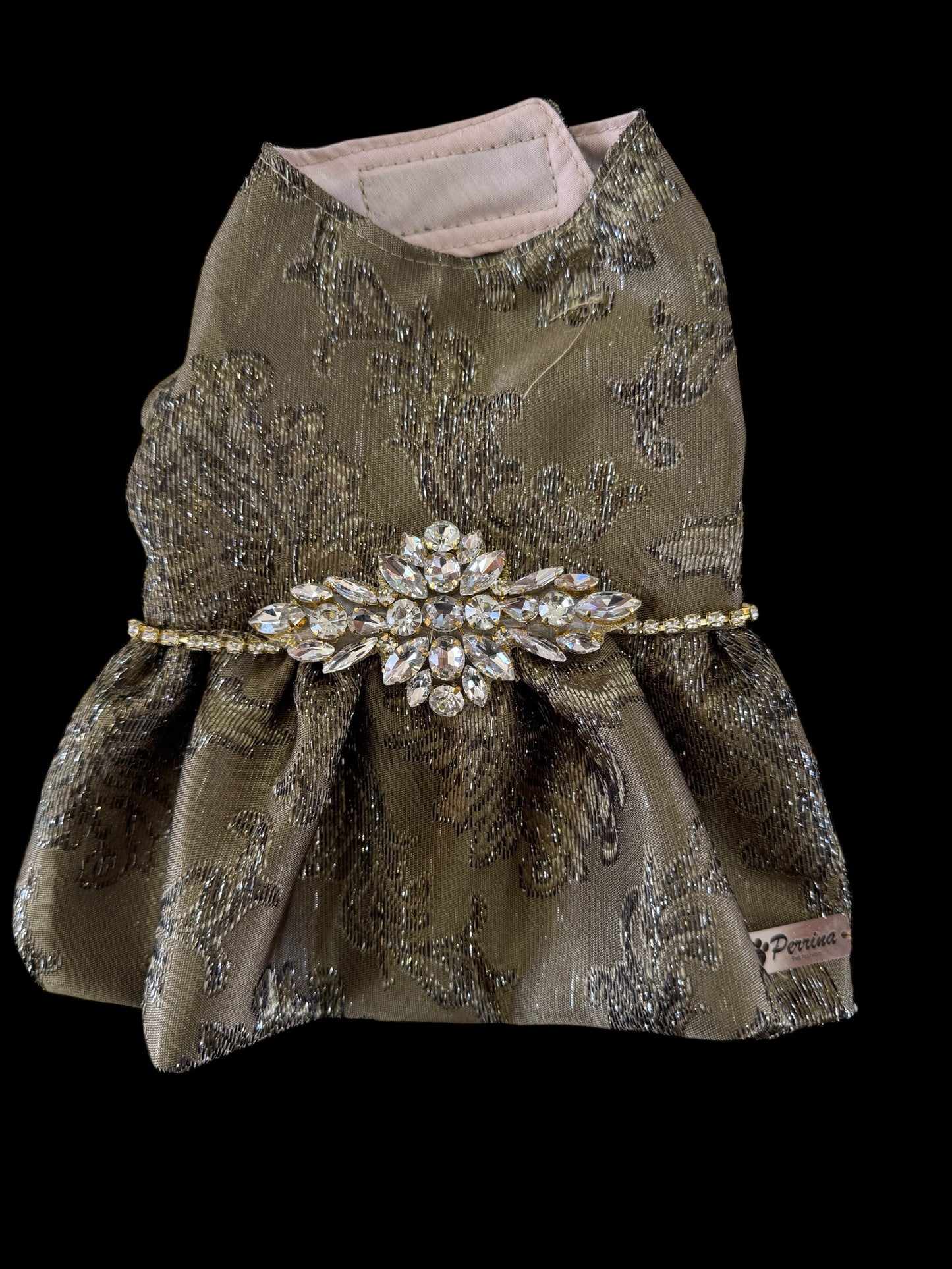Vestido Olivo Pedrería
