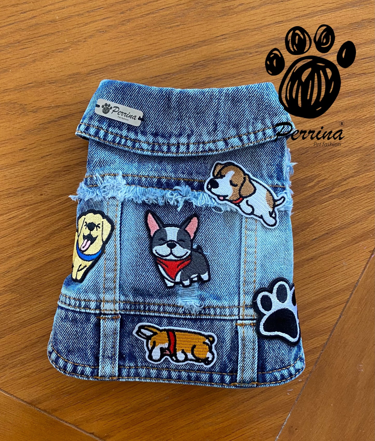 Chaleco Denim Parches Puppies