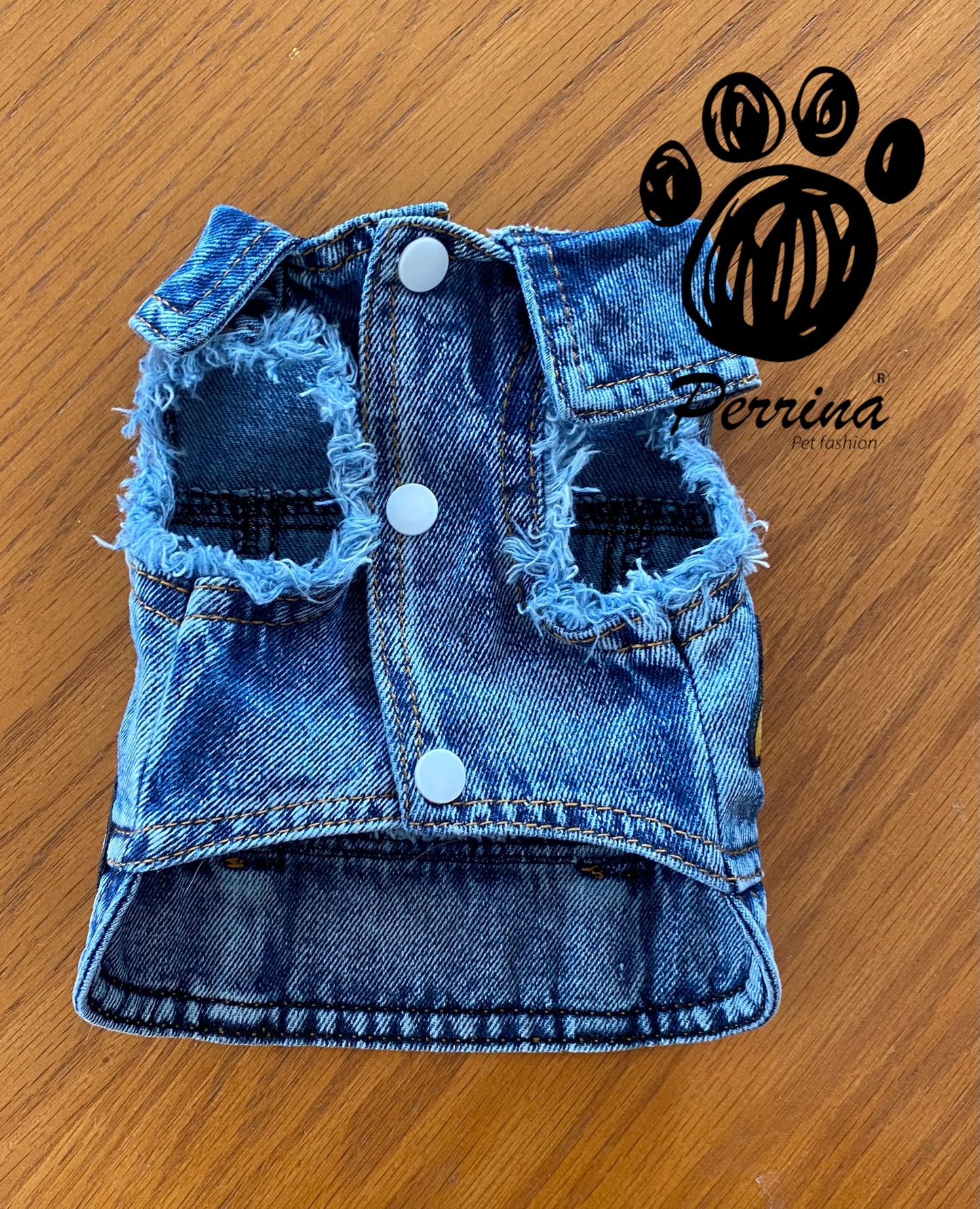 Chaleco Denim Parches Puppies