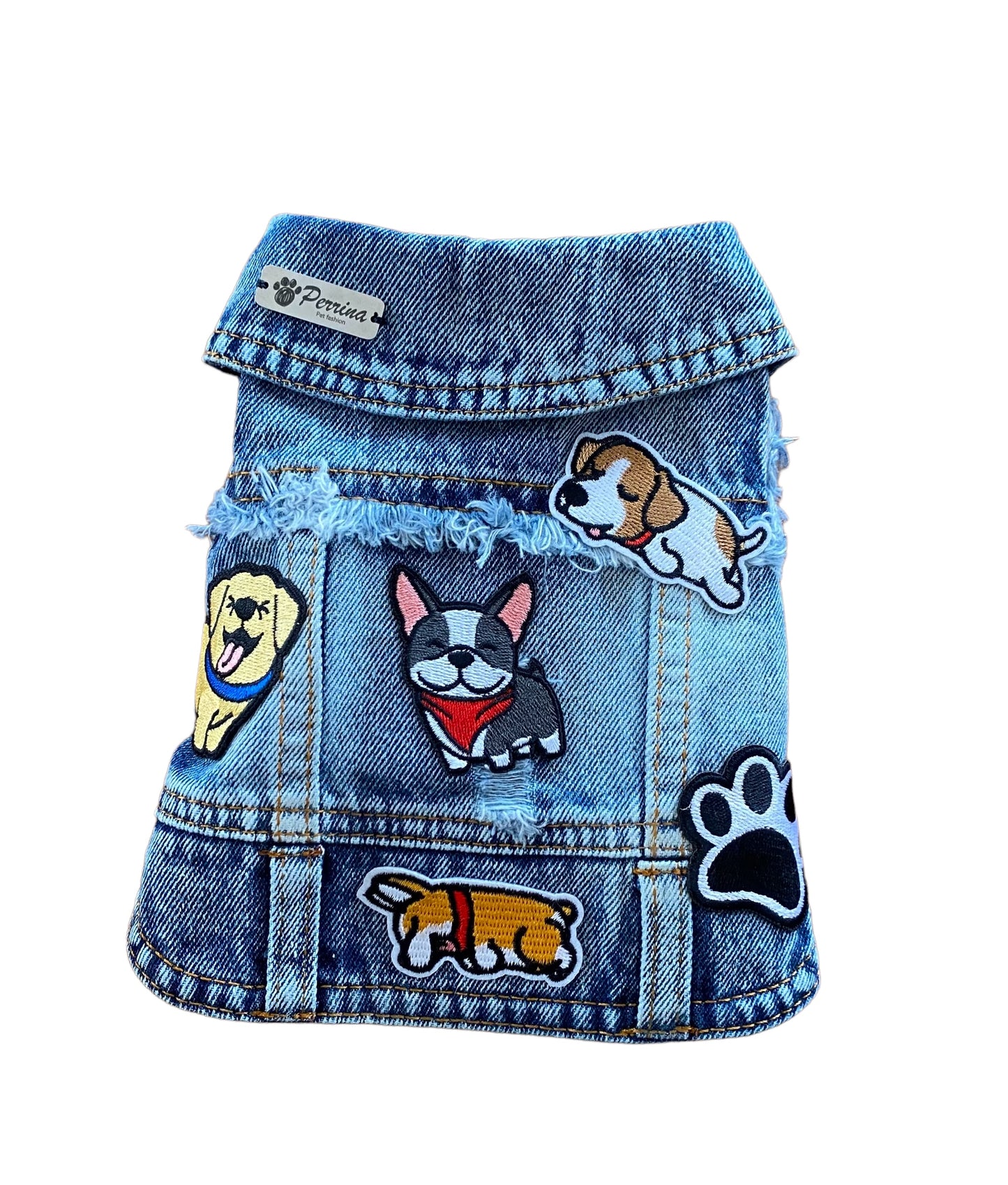 Chaleco Denim Parches Puppies