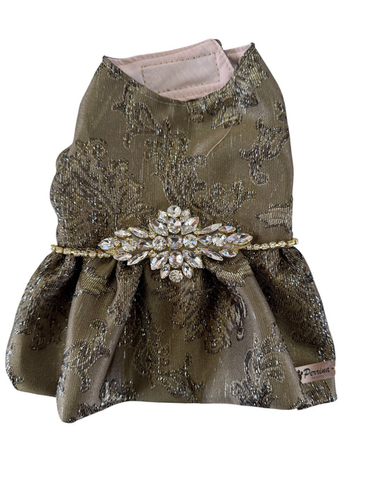 Vestido Olivo Pedrería