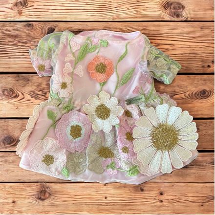 PERRINA vestido rosa floral para perros y gatos, razas chicas medianas y grandes