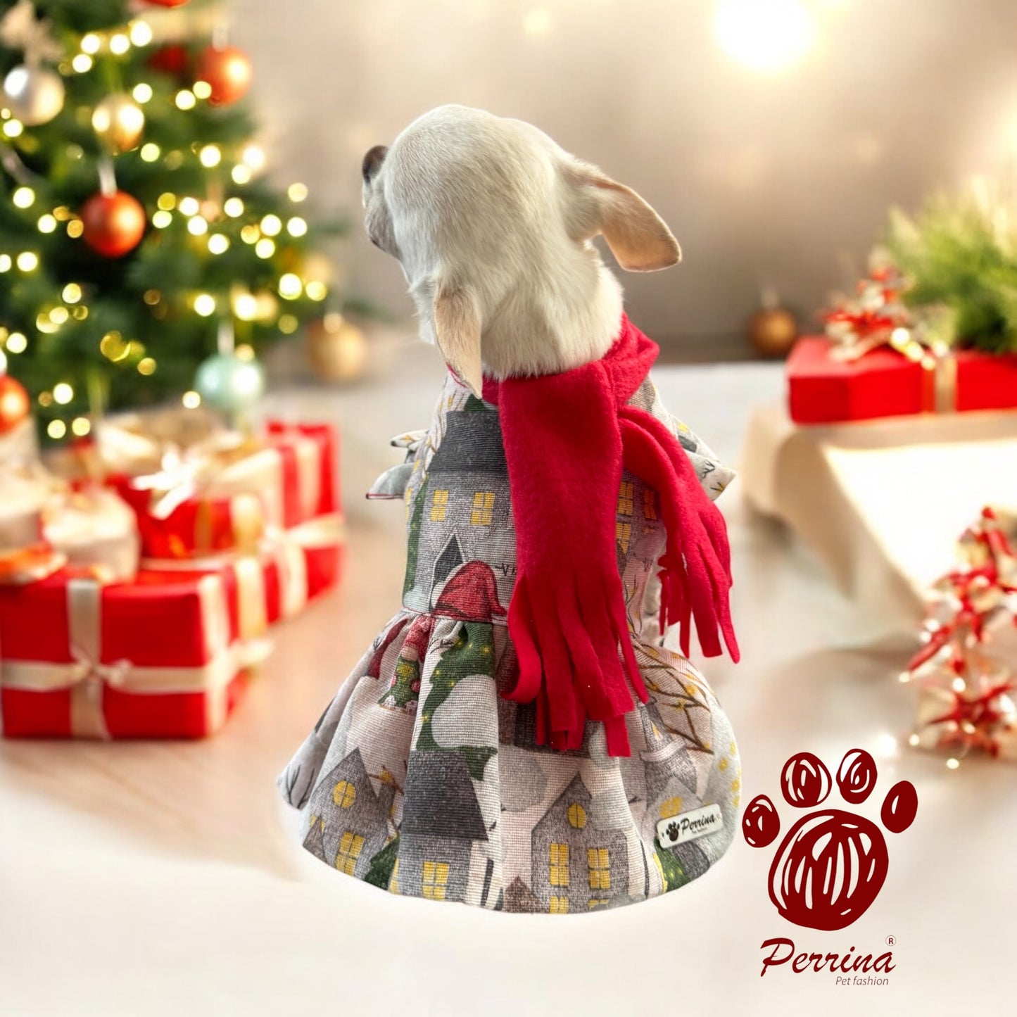 Vestido Villa Navidad con Forro Interno de Polar
