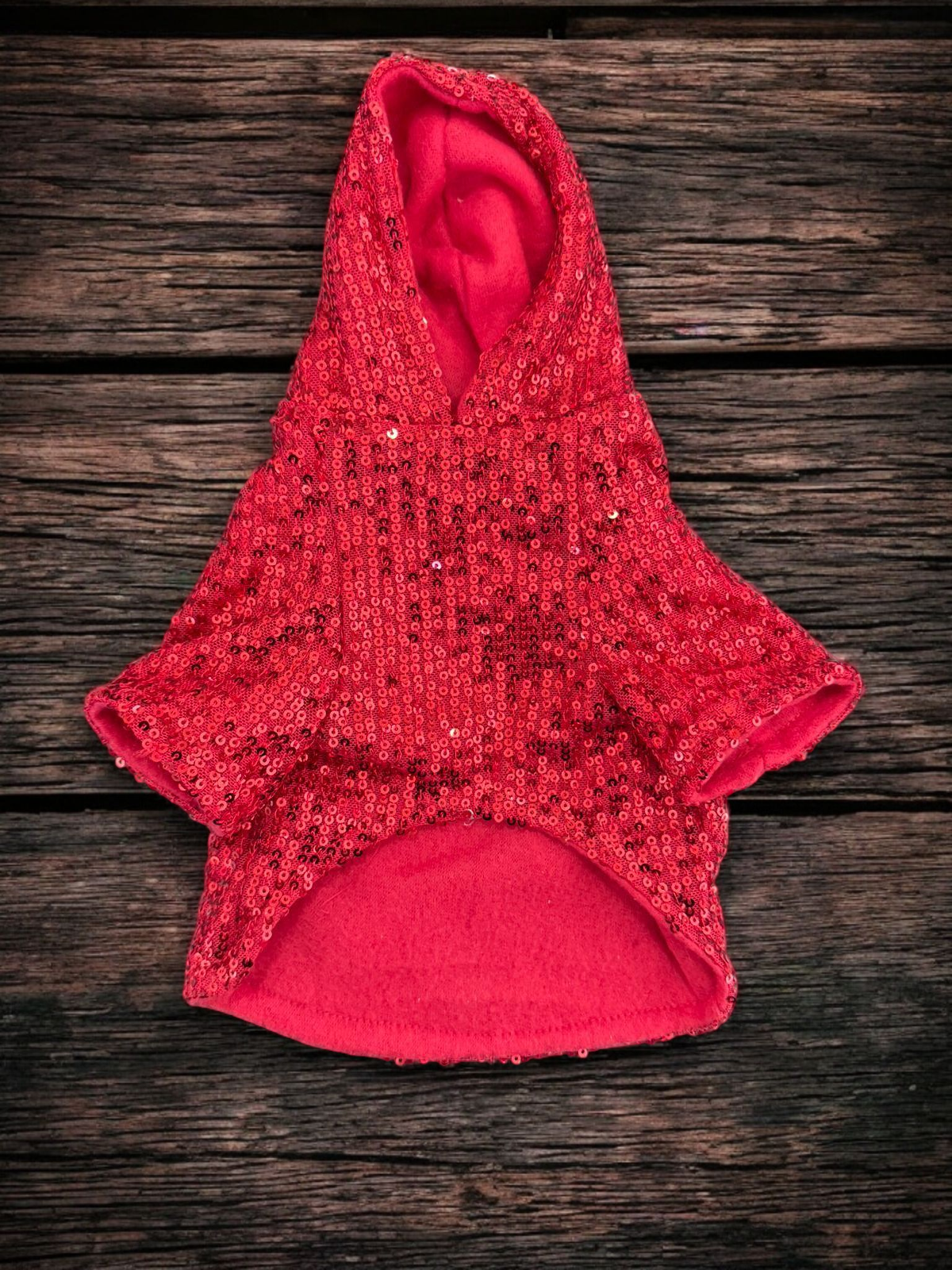 PERRINA hoodie navideña roja con copos de nieve y lentejuela para perros y gatos razas chicas medianas y grandes