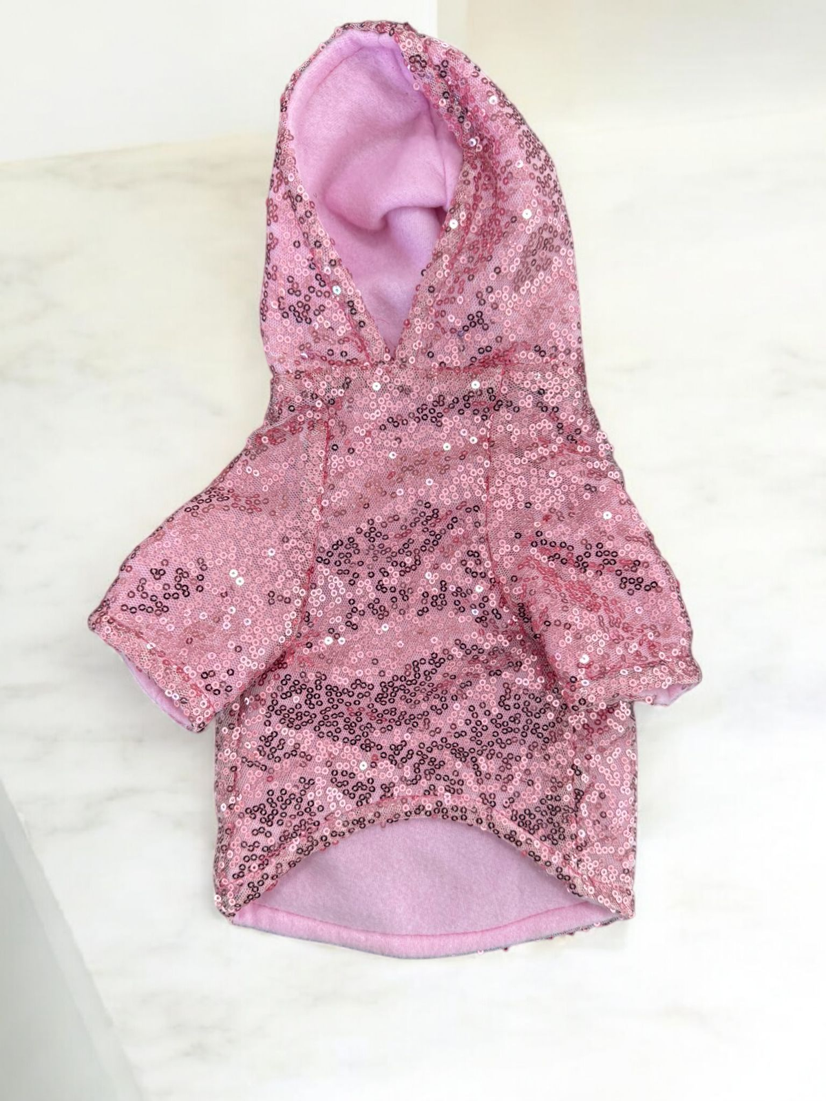 PERRINA hoodie rosa con copos de nieve y lentejuela para perros y gatos razas chicas medianas y grandes