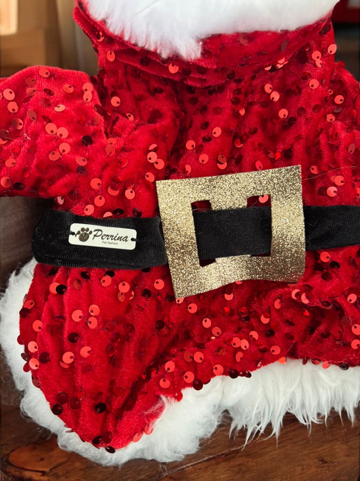 PERRINA capa de Santa Clous para navidad, Para perros y gatos razas chicas medianas y grandes