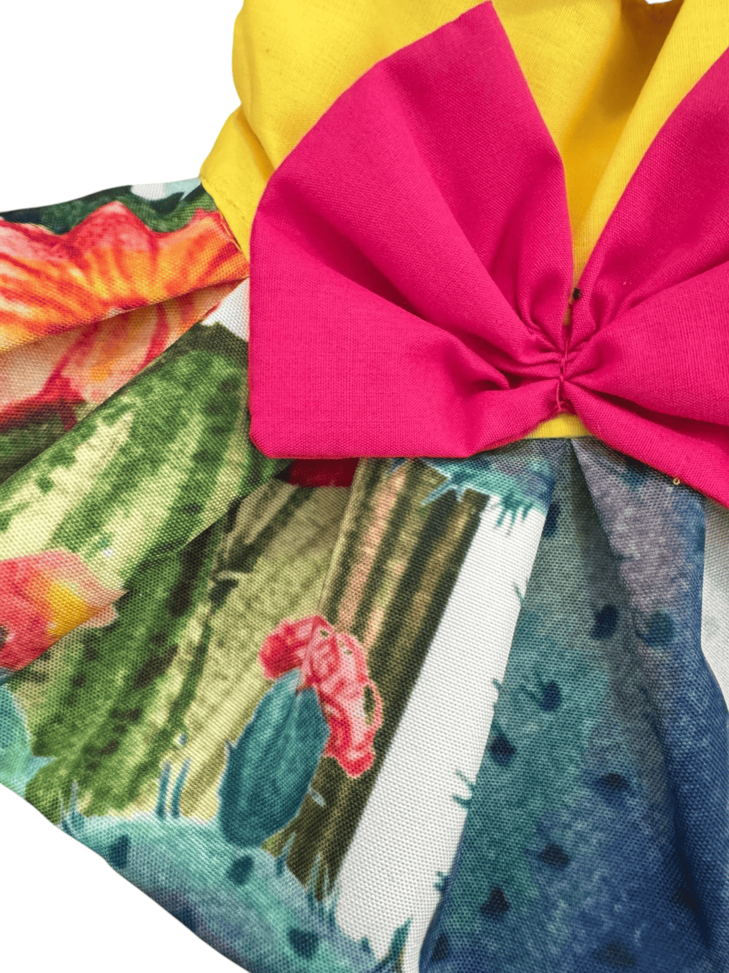 PERRINA vestido con estampado de cactus color amarillo para perros y gatos, razas chicas medianas y grandes