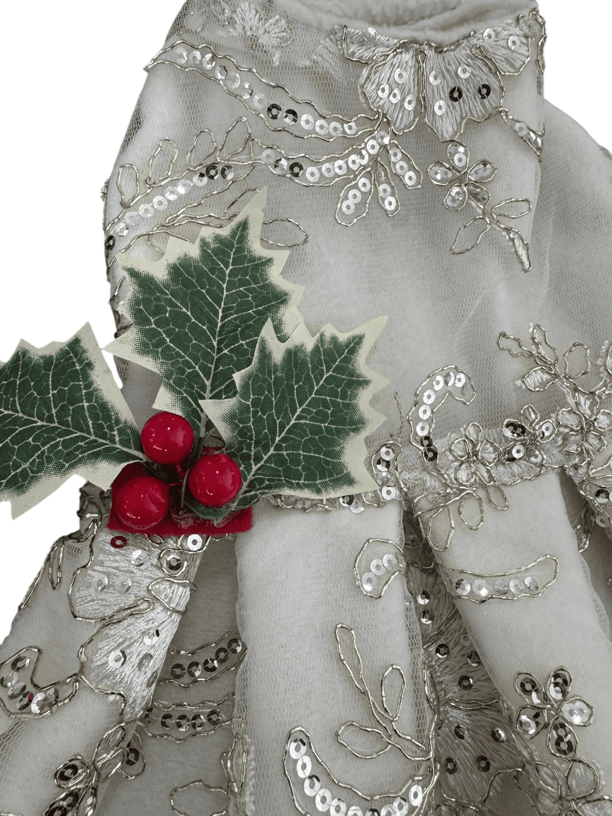 PERRINA vestido con bayas decorativas navideño para Mascotas, razas chicas medianas y grandes, perros y gatos