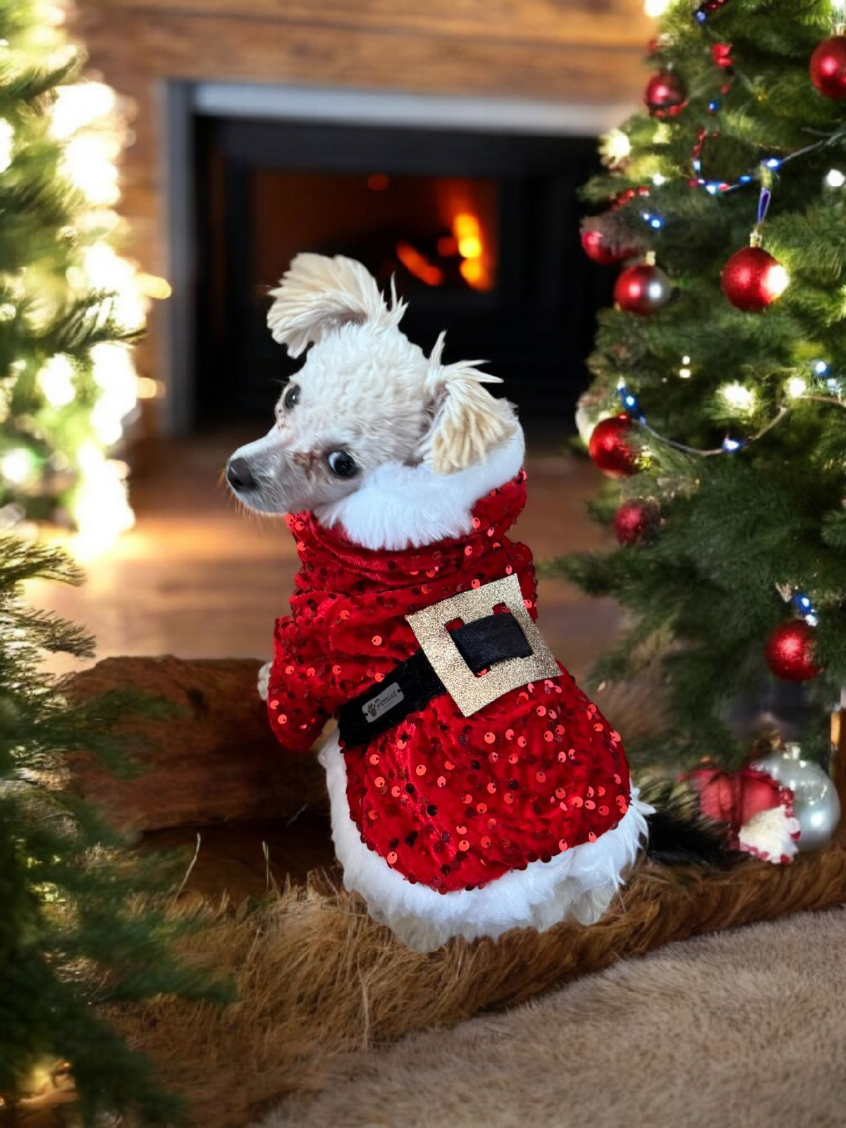 PERRINA capa de Santa Clous para navidad, Para perros y gatos razas chicas medianas y grandes
