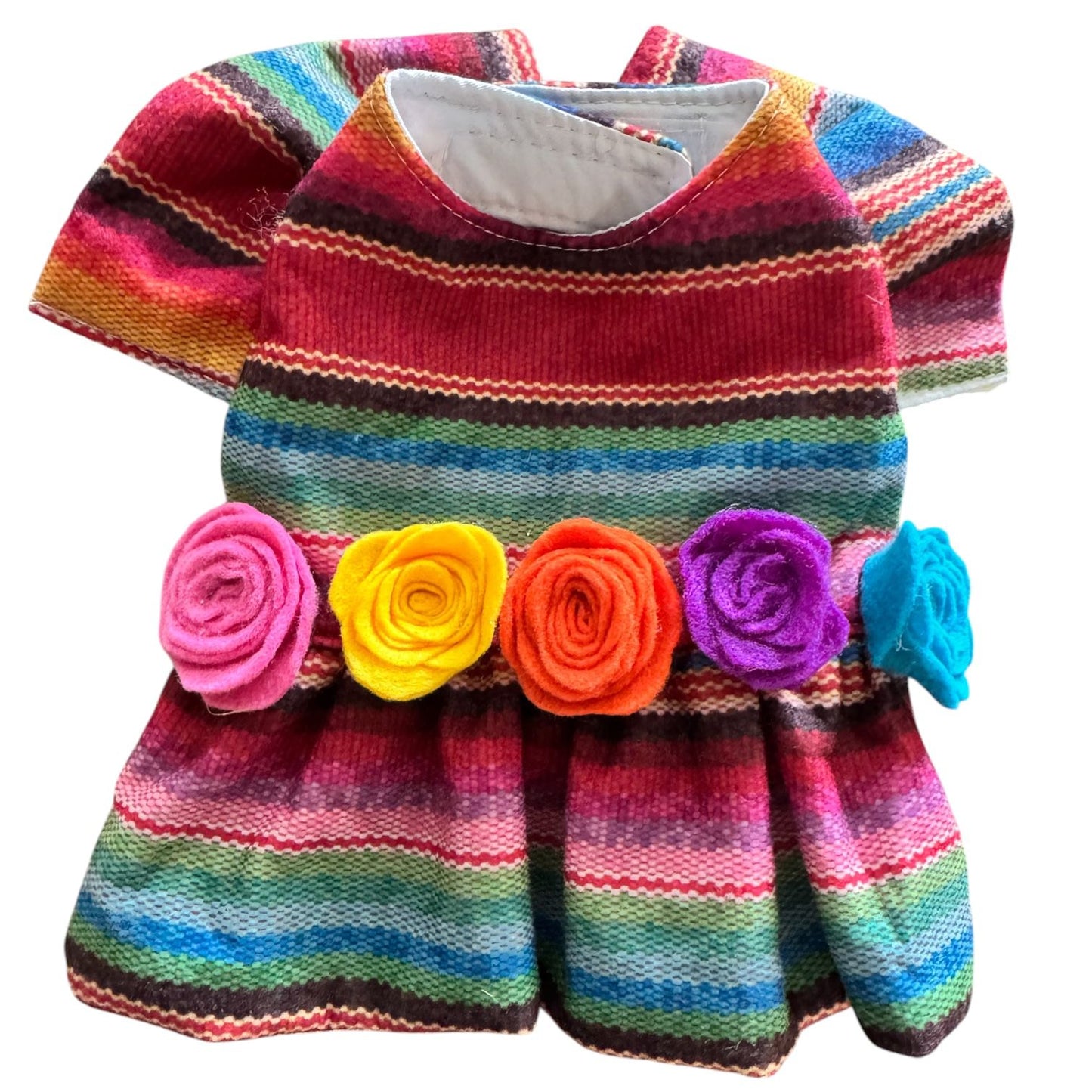 PERRINA vestido tipo zarape con flores 3d para Mascota Perro y Gato Razas chicas medianas y grandes