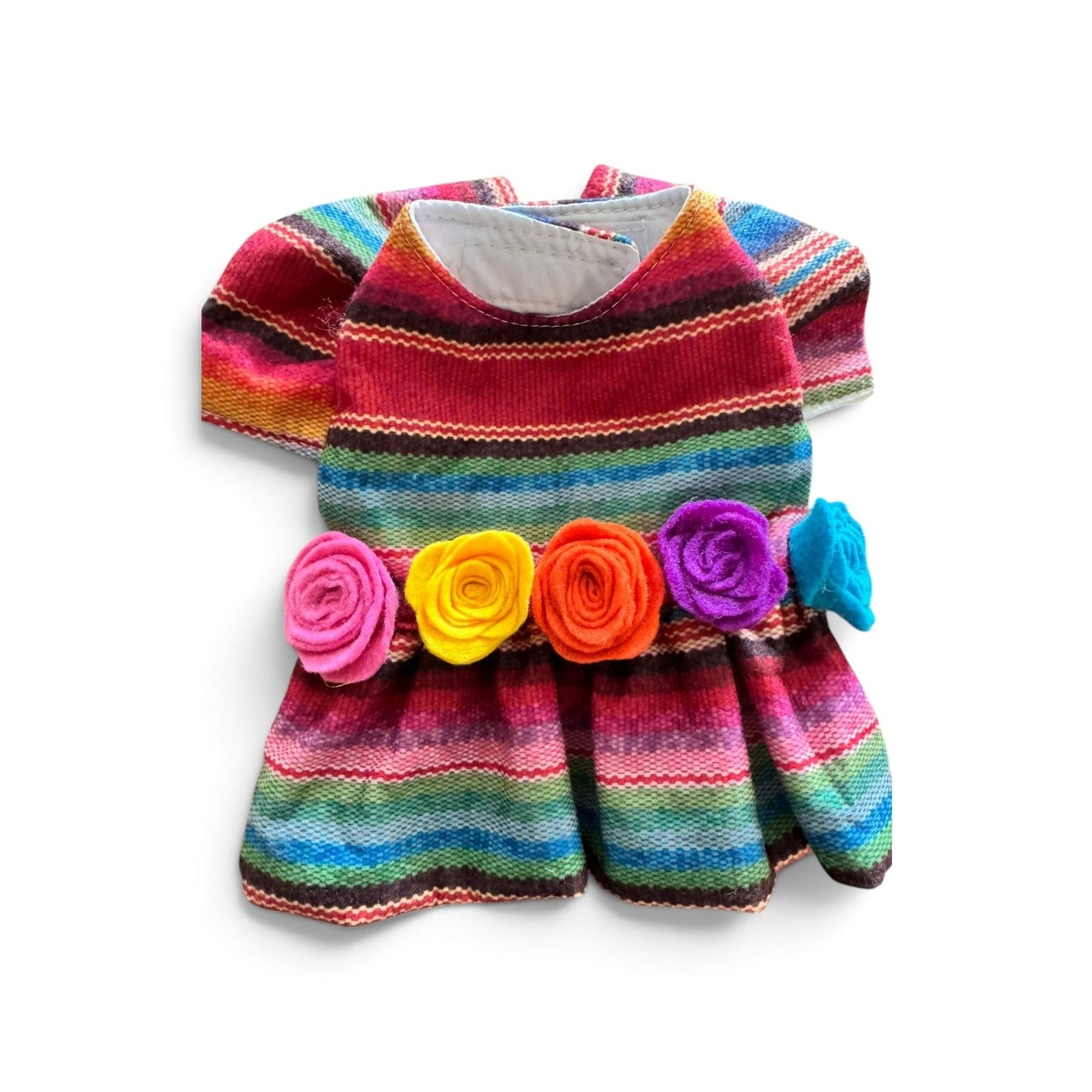 PERRINA vestido tipo zarape con flores 3d para Mascota Perro y Gato Razas chicas medianas y grandes