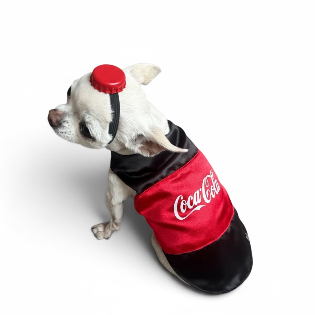 PERRINA disfraz Coca cola para perros y gatos, razas chicas medianas y grandes
