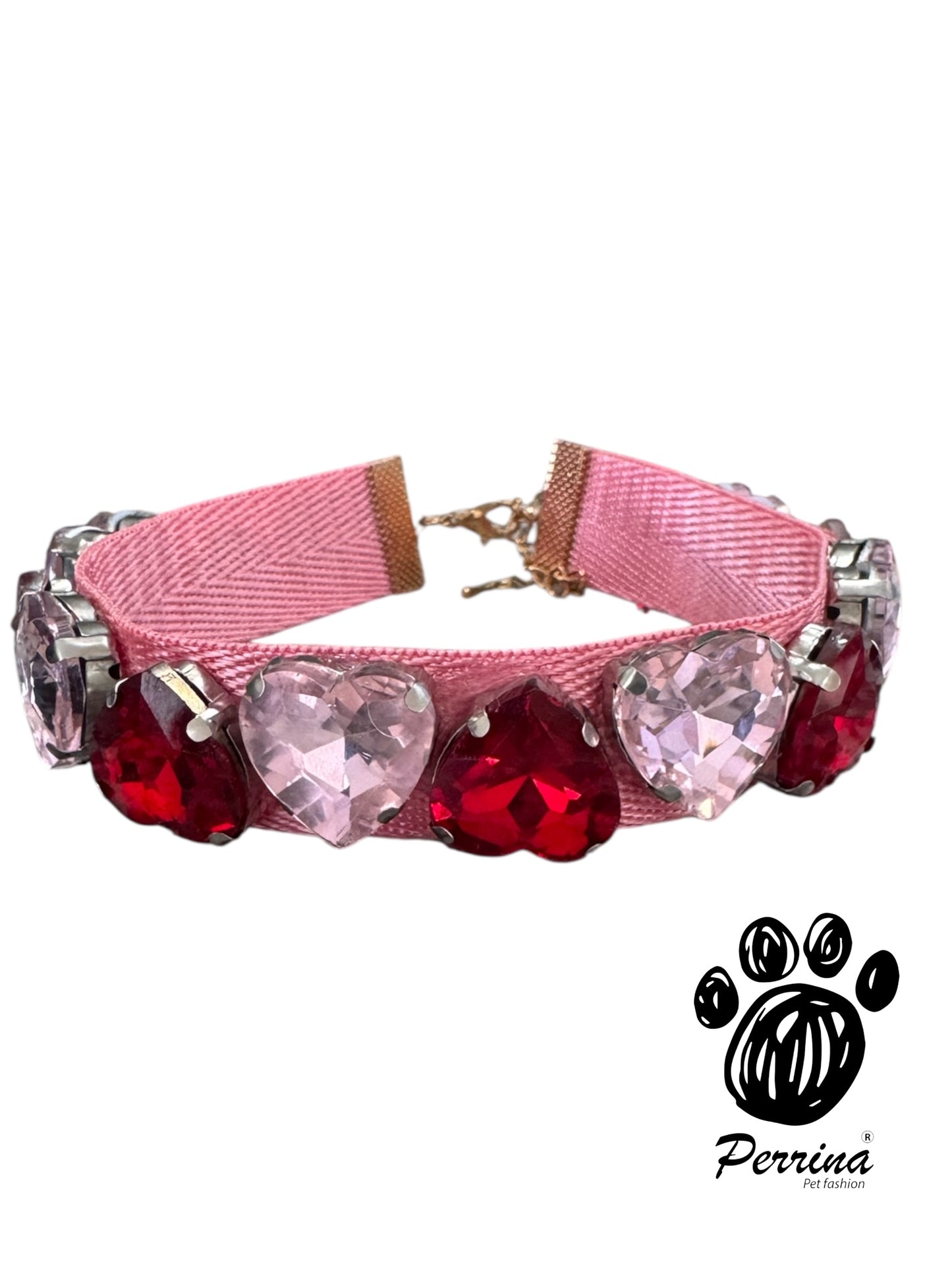 PERRINA collar de corazones para Mascota, cómodo y atractivo