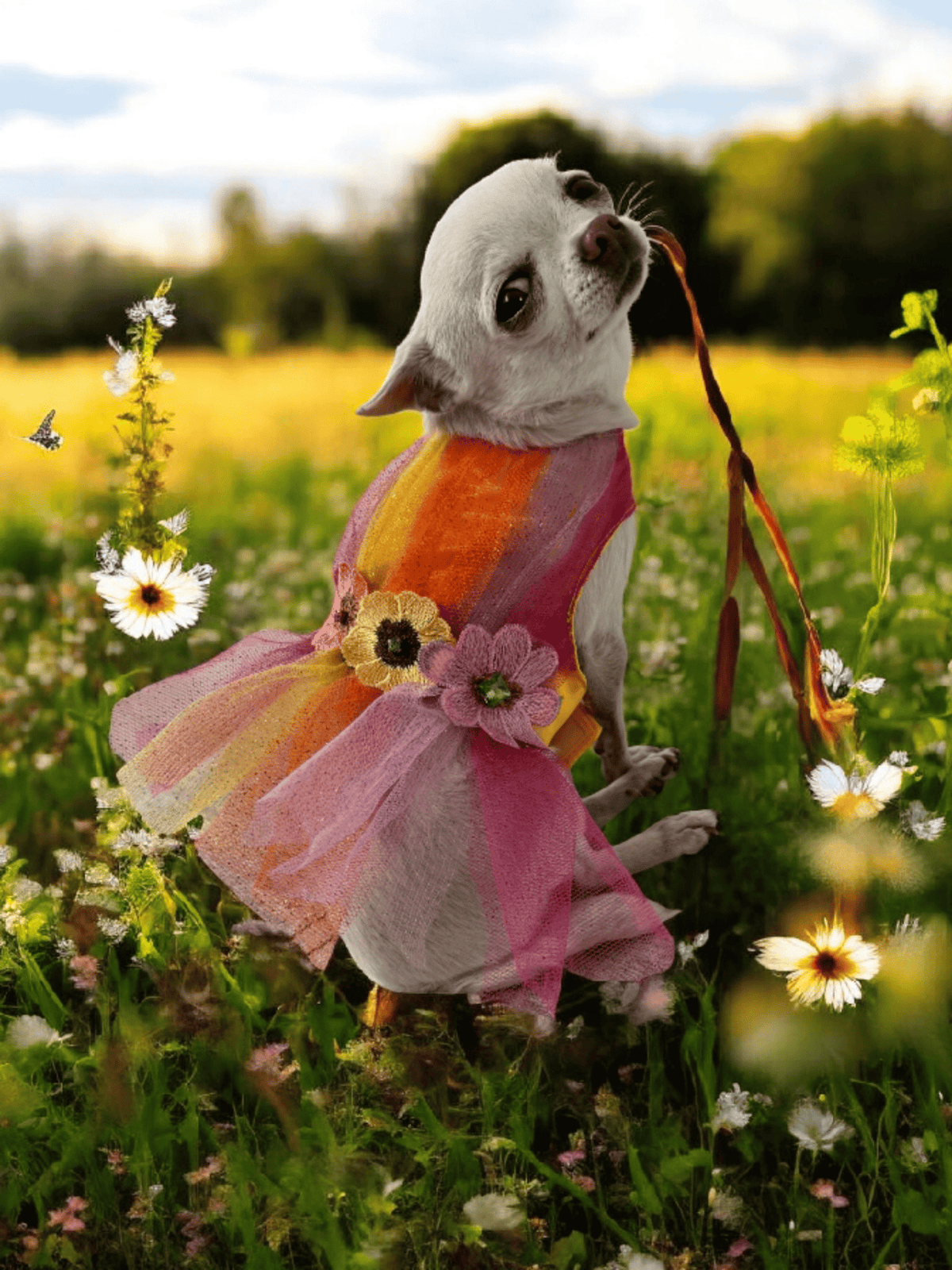 PERRINA vestido Arcoíris Floral para perros