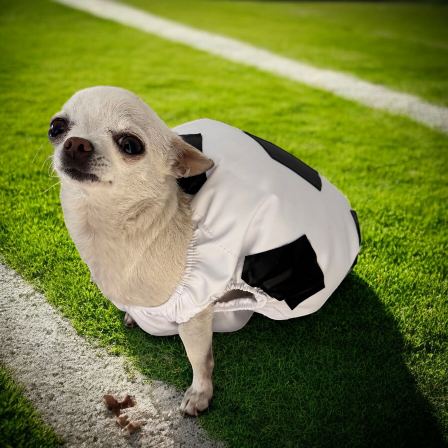 PERRINA disfraz de balón de soccer para mascotas, razas chicas medianas y grandes, perros y gatos