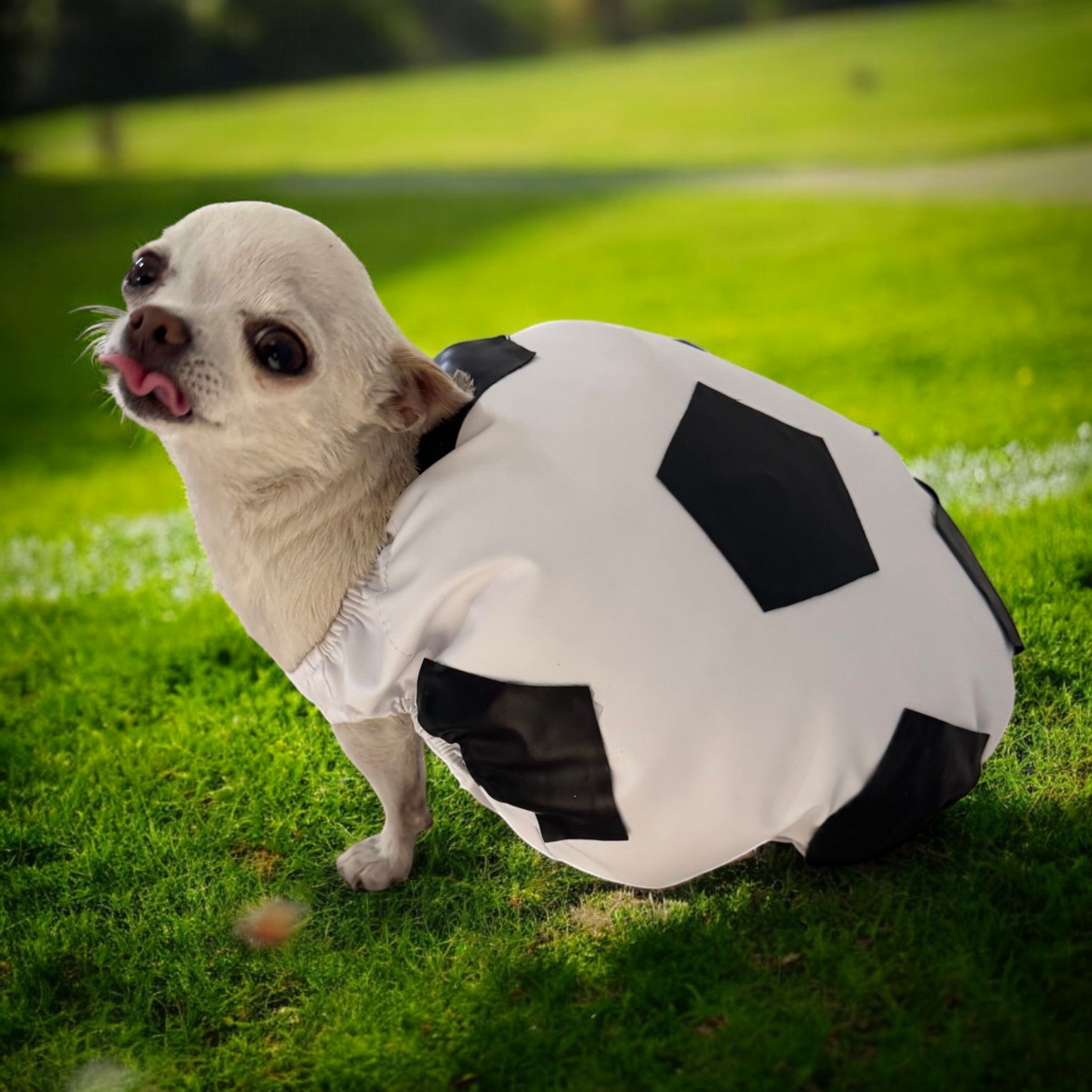 PERRINA disfraz de balón de soccer para mascotas, razas chicas medianas y grandes, perros y gatos