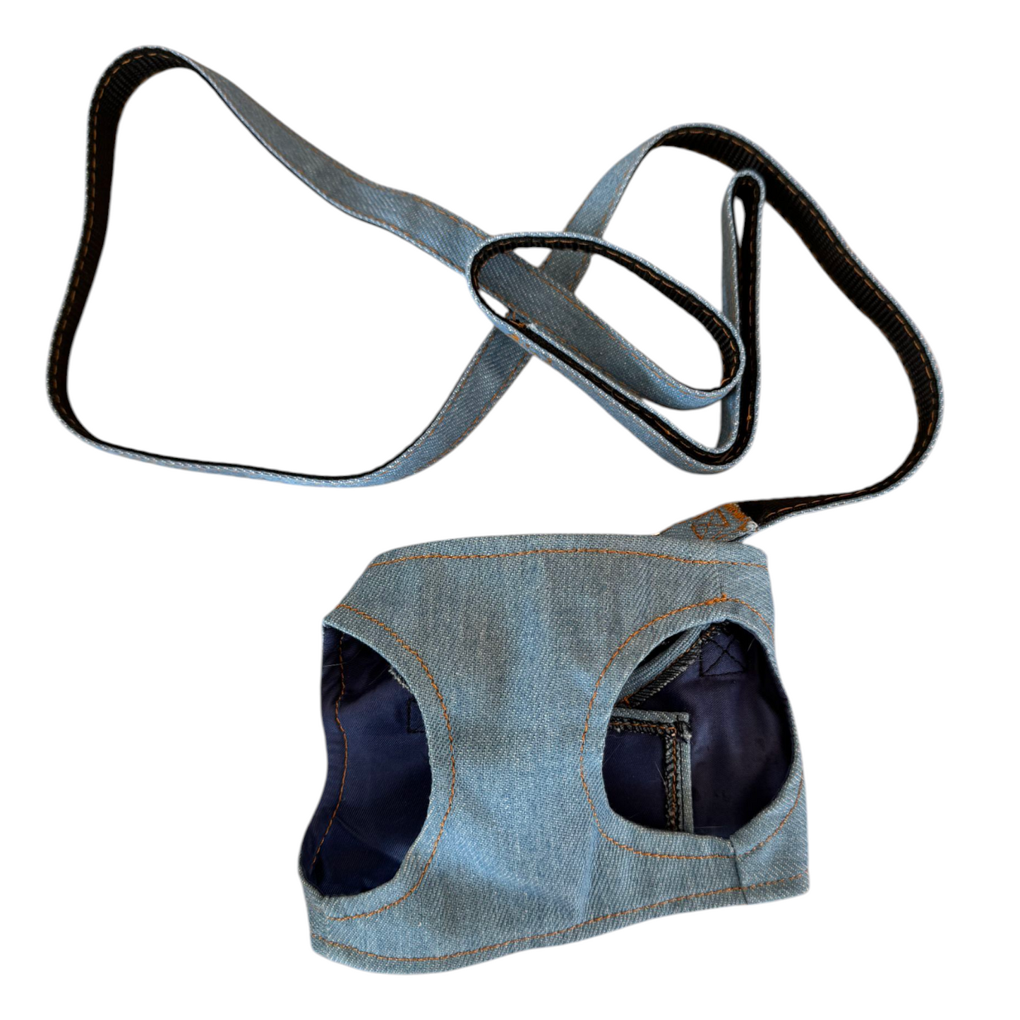 PERRINA arnés denim con parches de Gatitos, para perros y gatos razas chicas medianas y grandes