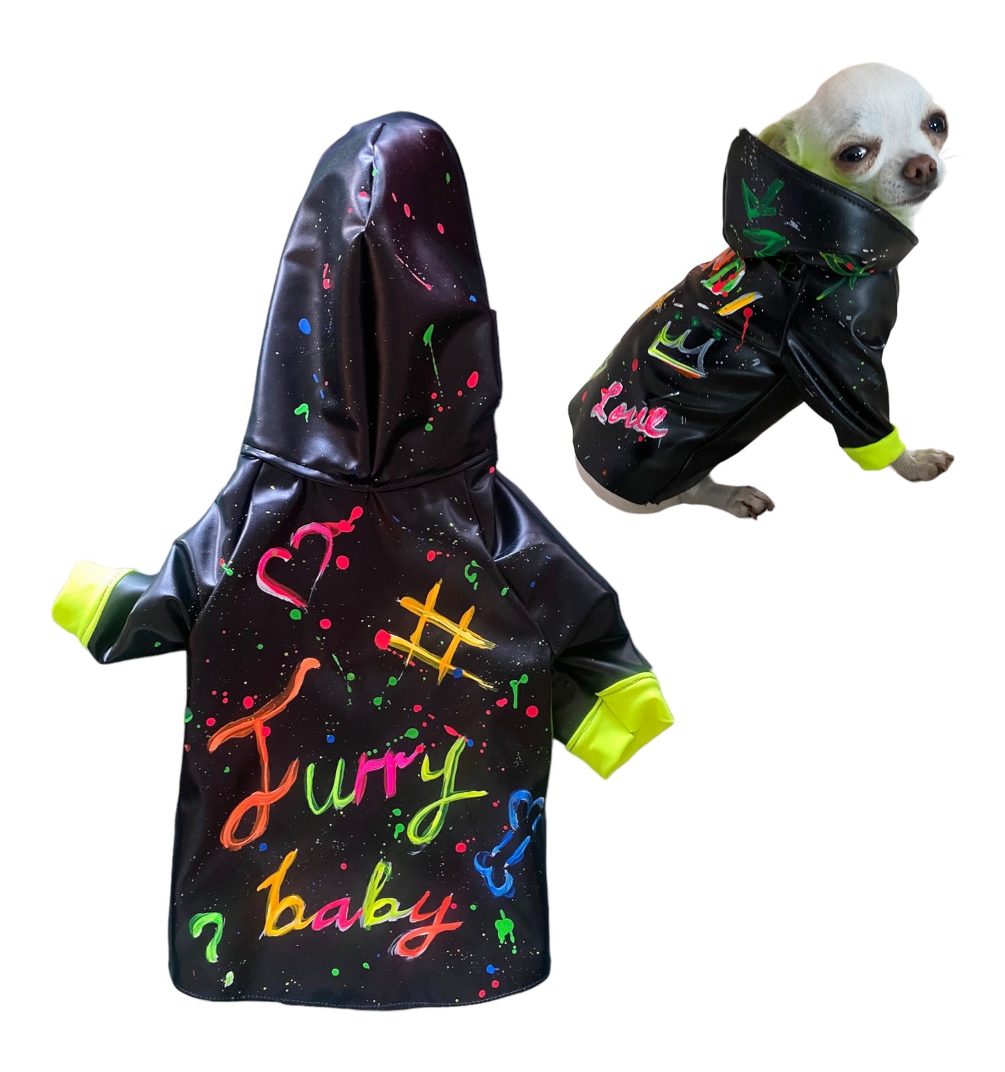 HOODIE PAINTED MULTI NEON