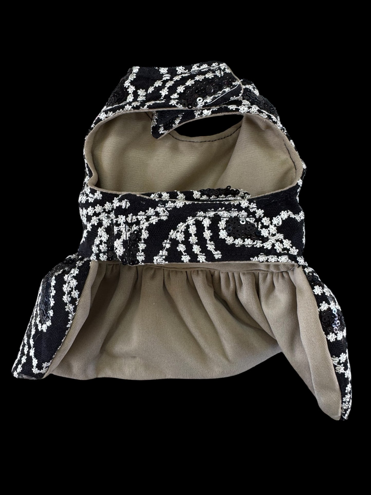 PERRINA vestido bicolor con moño para perros y gatos razas chicas medianas y grandes